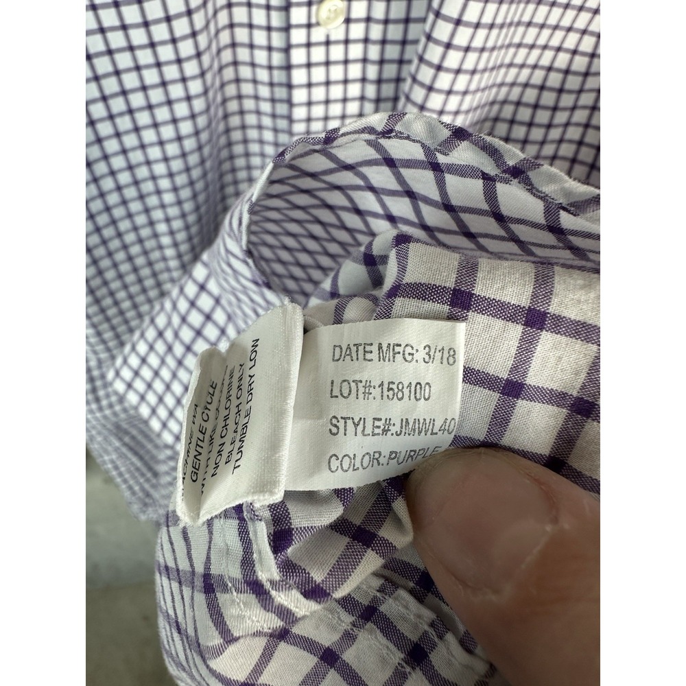 johnnie-O TCU Horned Frogs Embroidered Check Button-Down Shirt Purple/White L - Picture 6 of 12